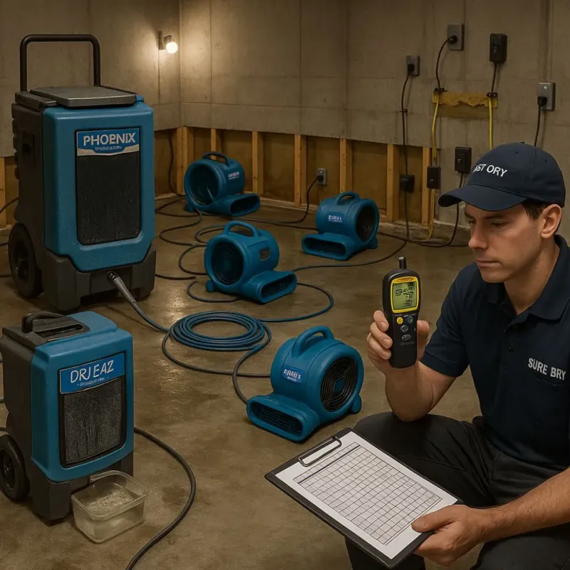Structural Drying and Dehumidification process in Highland Falls, NY